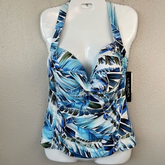 NWT La Blanca Tropical Tankini Top Size 16 - Picture 1 of 6